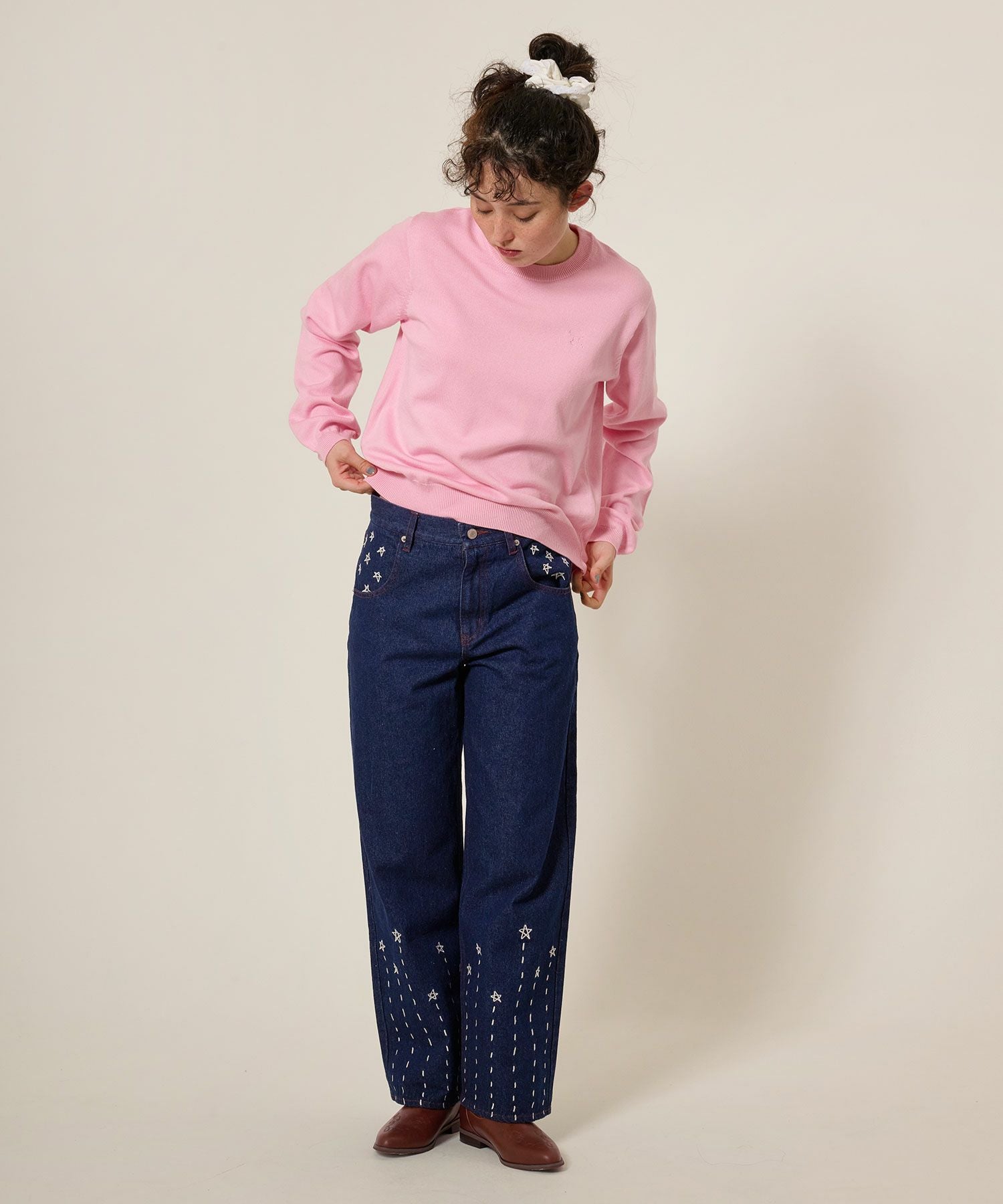 刺繍入り ストレートデニムパンツ TINA：JOJUN 全2色｜tnj711-0979【5