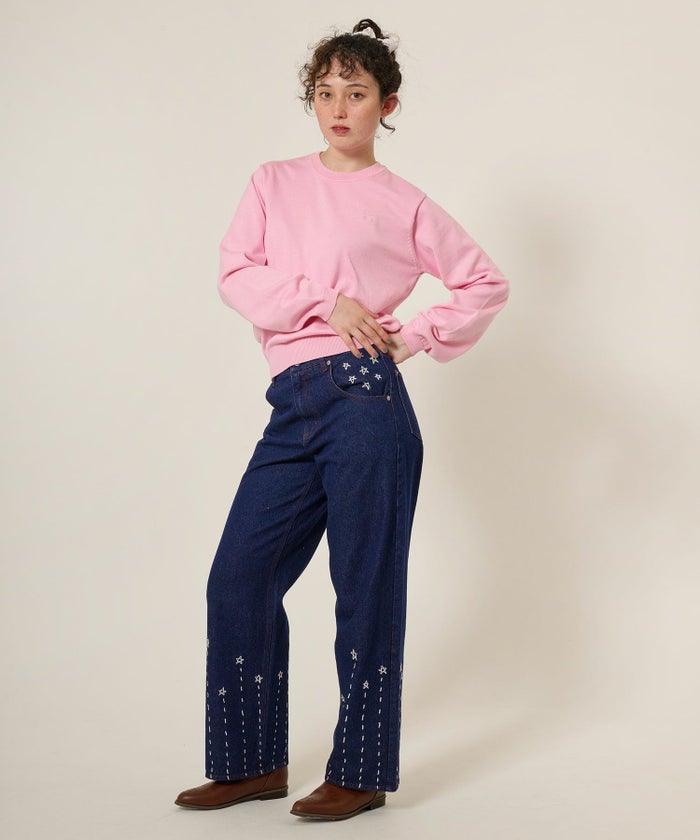 デニム/パンツ/ボトムス/インディゴ/サックス