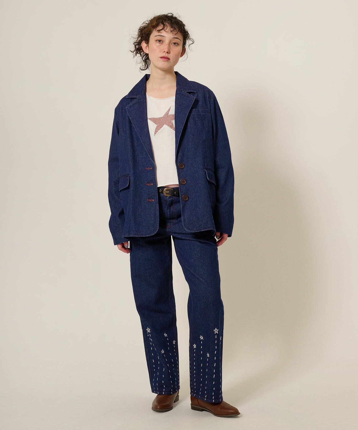 刺繍入り ストレートデニムパンツ TINA：JOJUN 全2色｜tnj711-0979【5