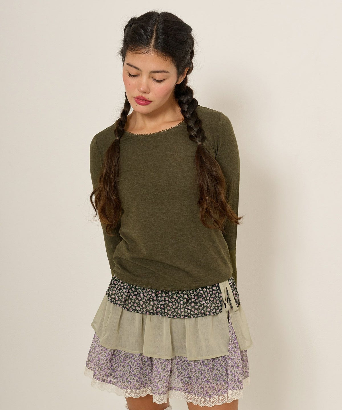 長袖/カットソー/フレアスリーブ