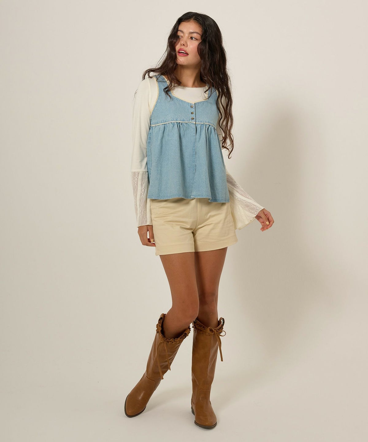 長袖/カットソー/フレアスリーブ