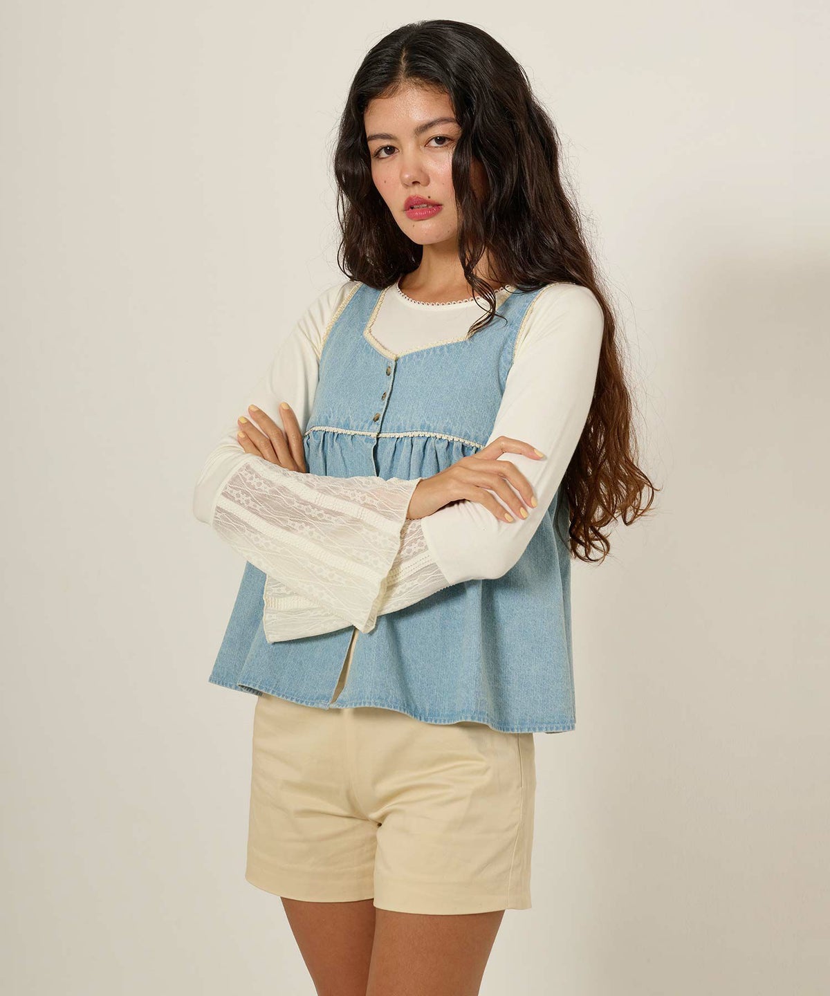 長袖/カットソー/フレアスリーブ