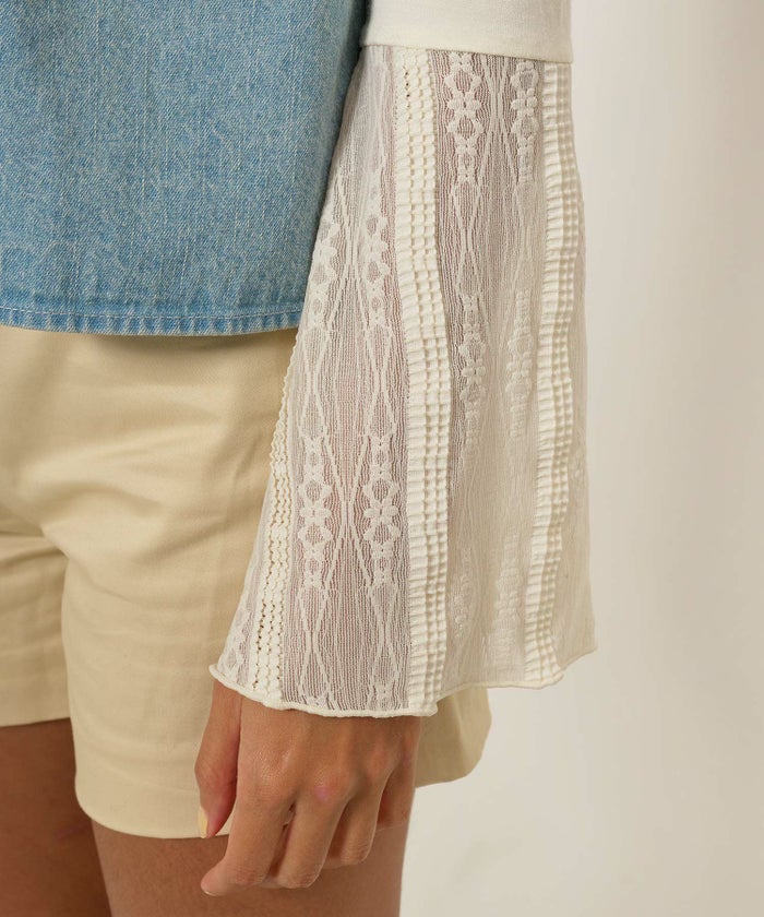 長袖/カットソー/フレアスリーブ