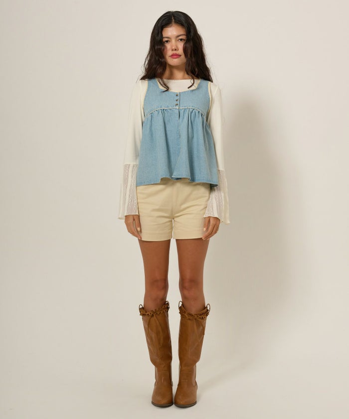 長袖/カットソー/フレアスリーブ