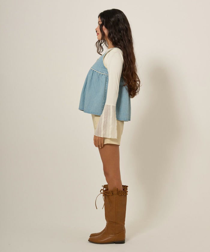 長袖/カットソー/フレアスリーブ