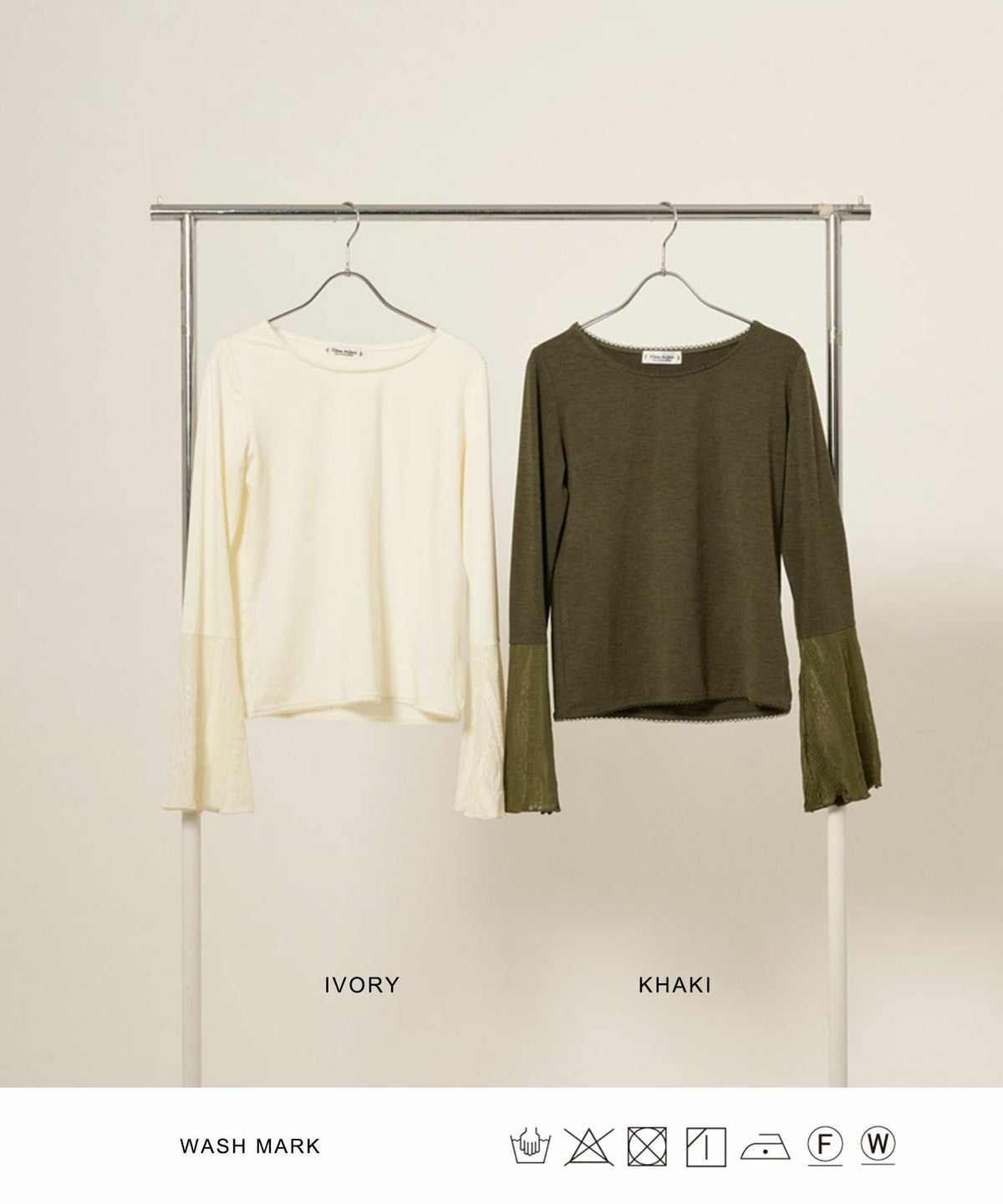 長袖/カットソー/フレアスリーブ