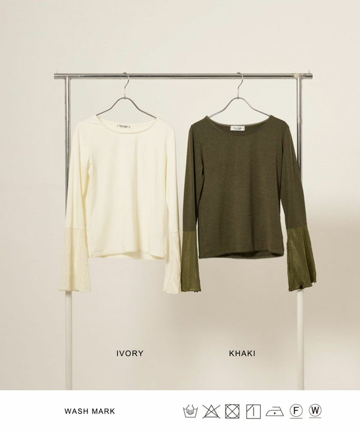 長袖/カットソー/フレアスリーブ