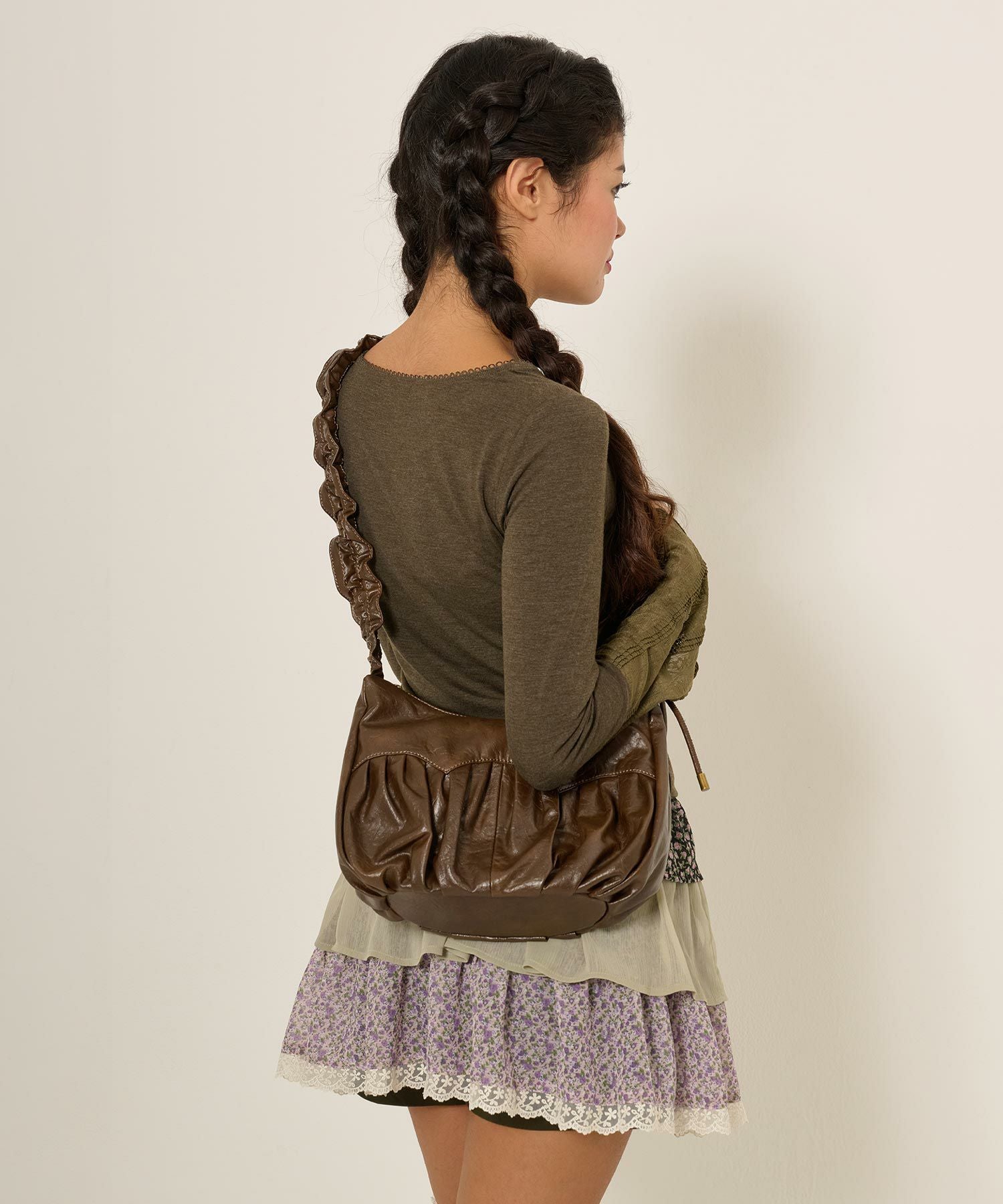 マルチウェイ プリーツフェイクレザーバッグ TINA：JOJUN 全2色