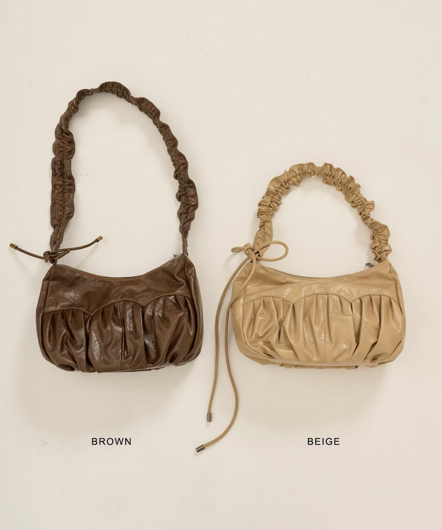 マルチウェイ プリーツフェイクレザーバッグ TINA：JOJUN 全2色