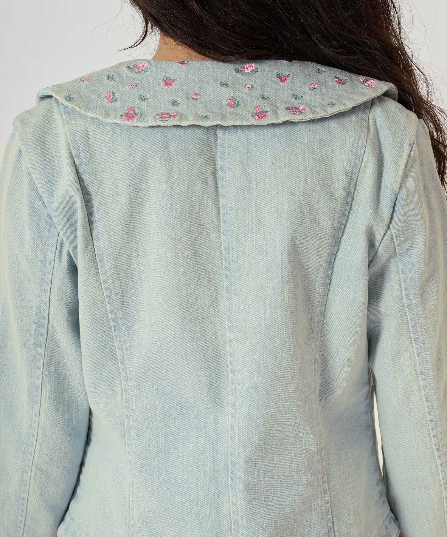 刺繍カラー タイトデニムジャケット TINA：JOJUN 全1色｜tnj211-0986