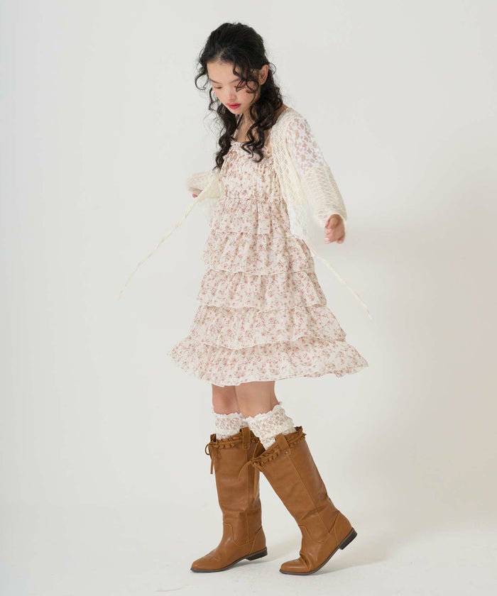 ワンピース/ギャザー/フリル/花柄/キャミワンピ