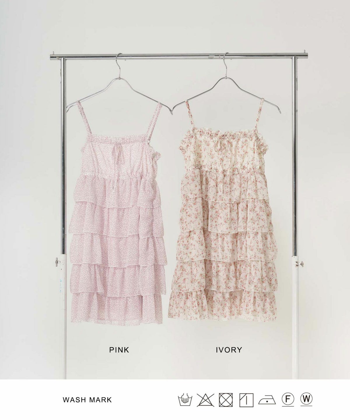 ワンピース/ギャザー/フリル/花柄/キャミワンピ