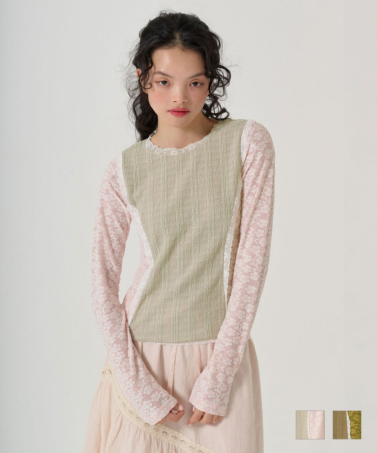 トップス/異素材/コンパクト