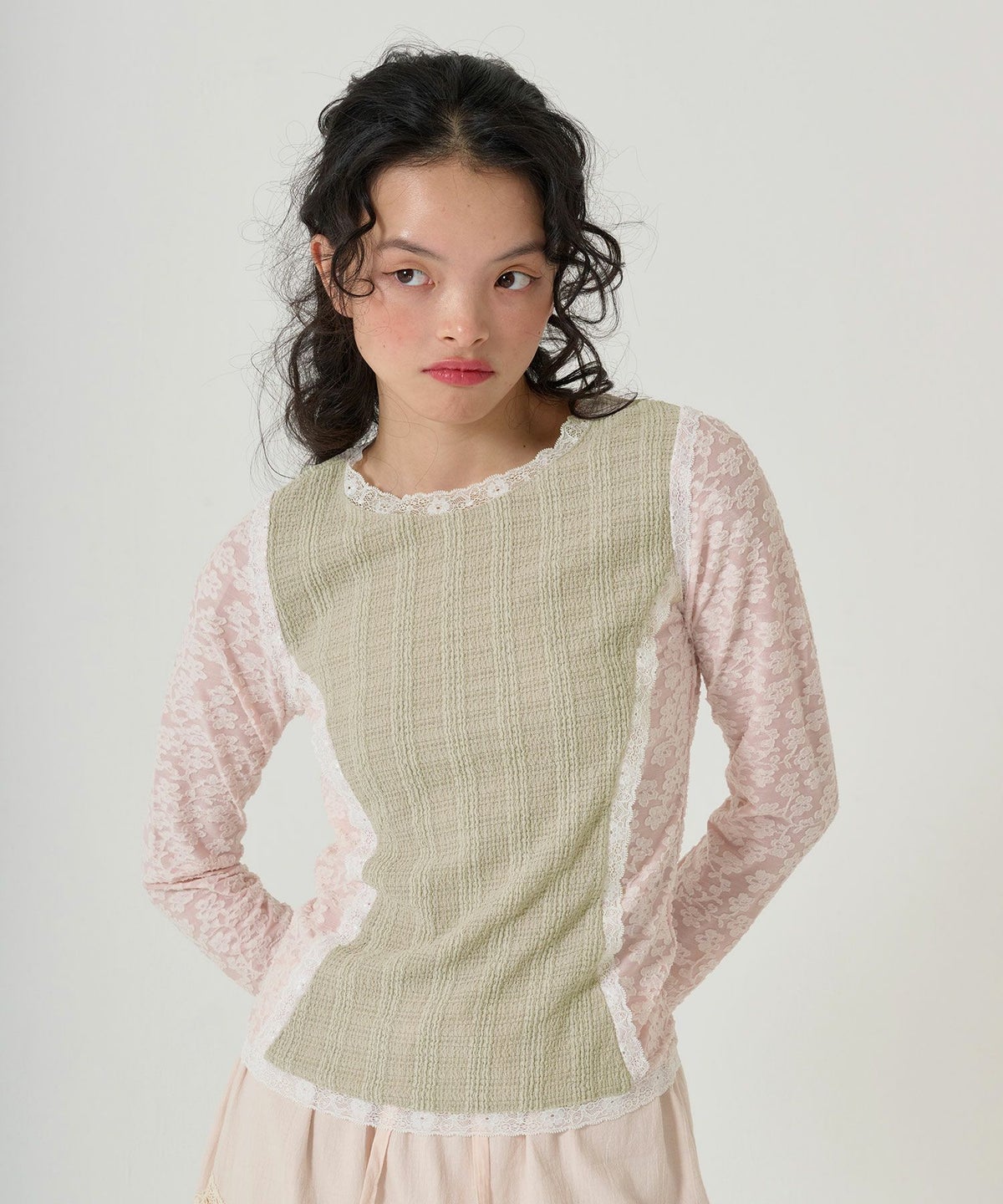 トップス/異素材/コンパクト