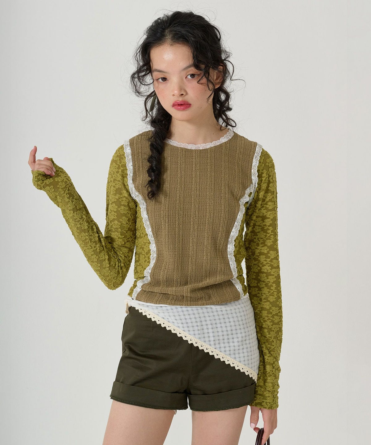 トップス/異素材/コンパクト