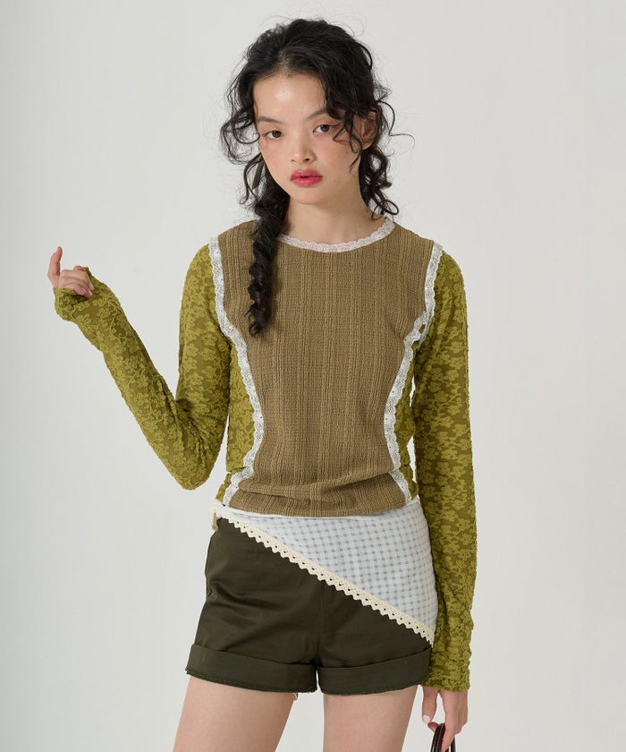 トップス/異素材/コンパクト