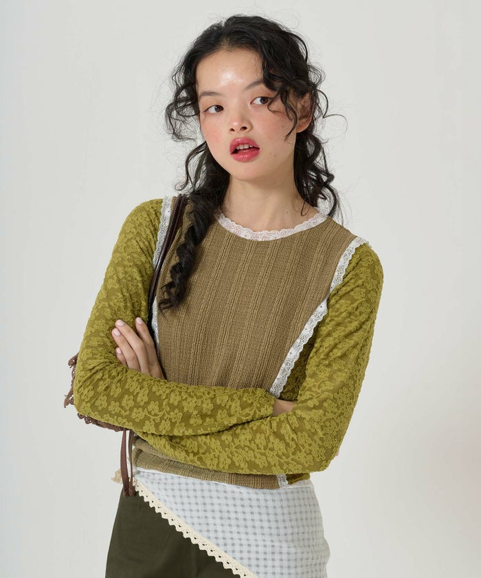 トップス/異素材/コンパクト