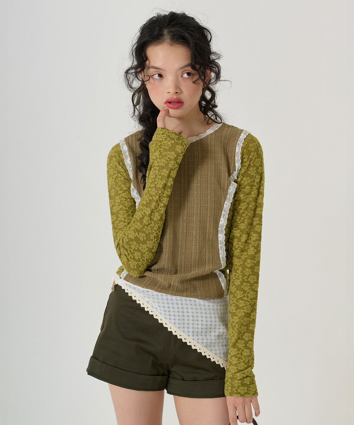 トップス/異素材/コンパクト