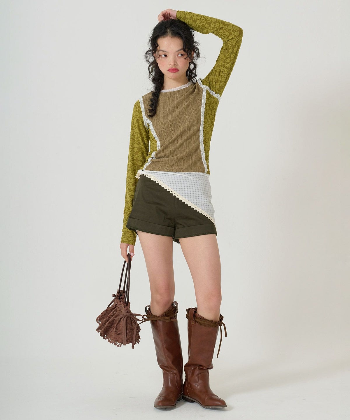 トップス/異素材/コンパクト