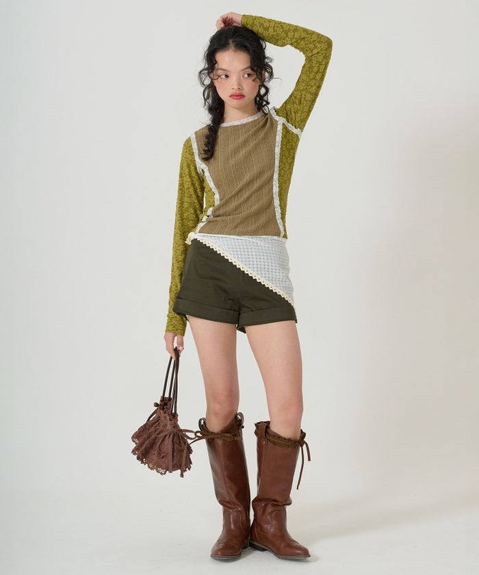 トップス/異素材/コンパクト