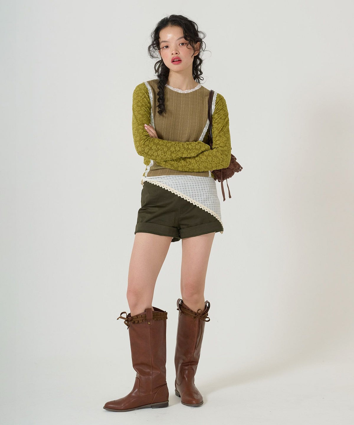 トップス/異素材/コンパクト