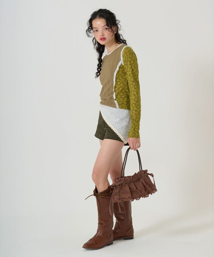 トップス/異素材/コンパクト