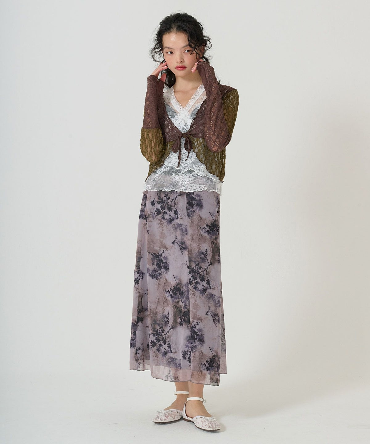 スカート/ボトムス/花柄/プリント