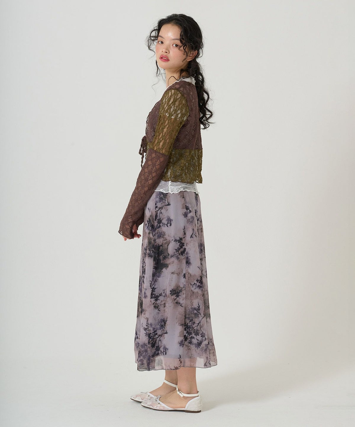 スカート/ボトムス/花柄/プリント