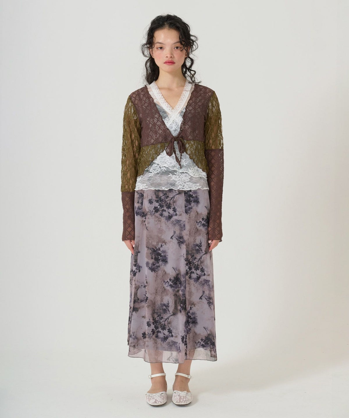 スカート/ボトムス/花柄/プリント