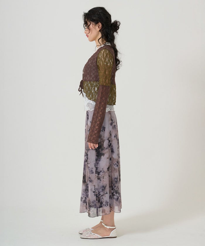 スカート/ボトムス/花柄/プリント