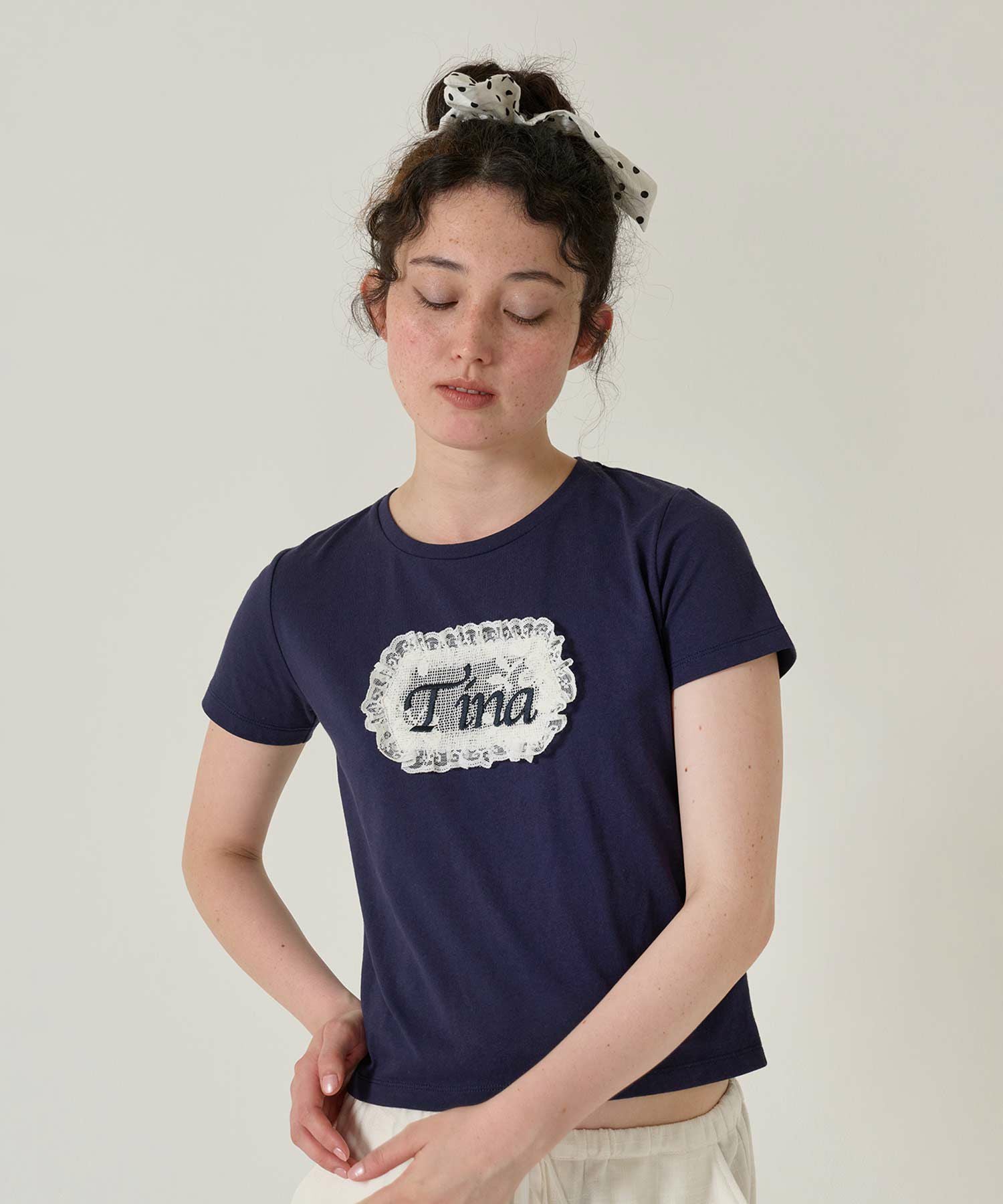 Tina刺繍 コンパクトTシャツ TINA：JOJUN 全3色｜tnj521-0982【8