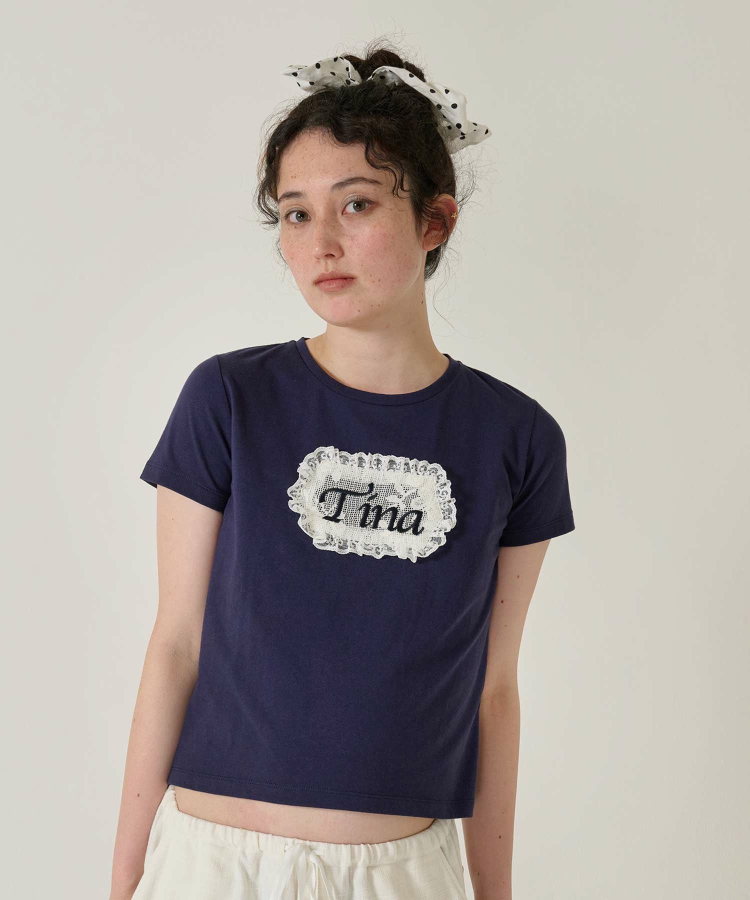 tina様ネイビー Tina刺繍 コンパクトTシャツ TINA：JOJUN 全3色｜tnj521-0982【8