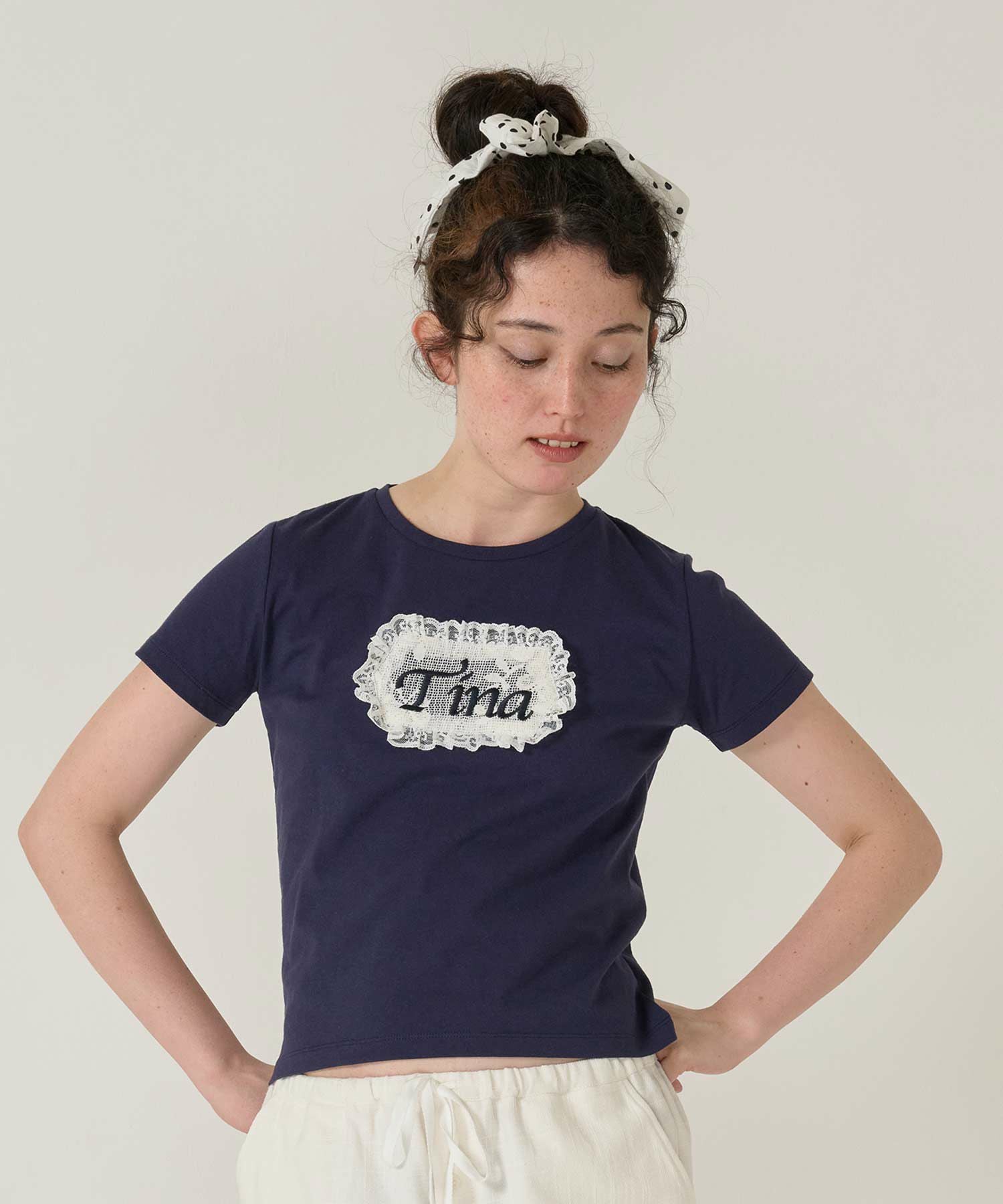 Tina刺繍 コンパクトTシャツ TINA：JOJUN 全3色｜tnj521-0982【8
