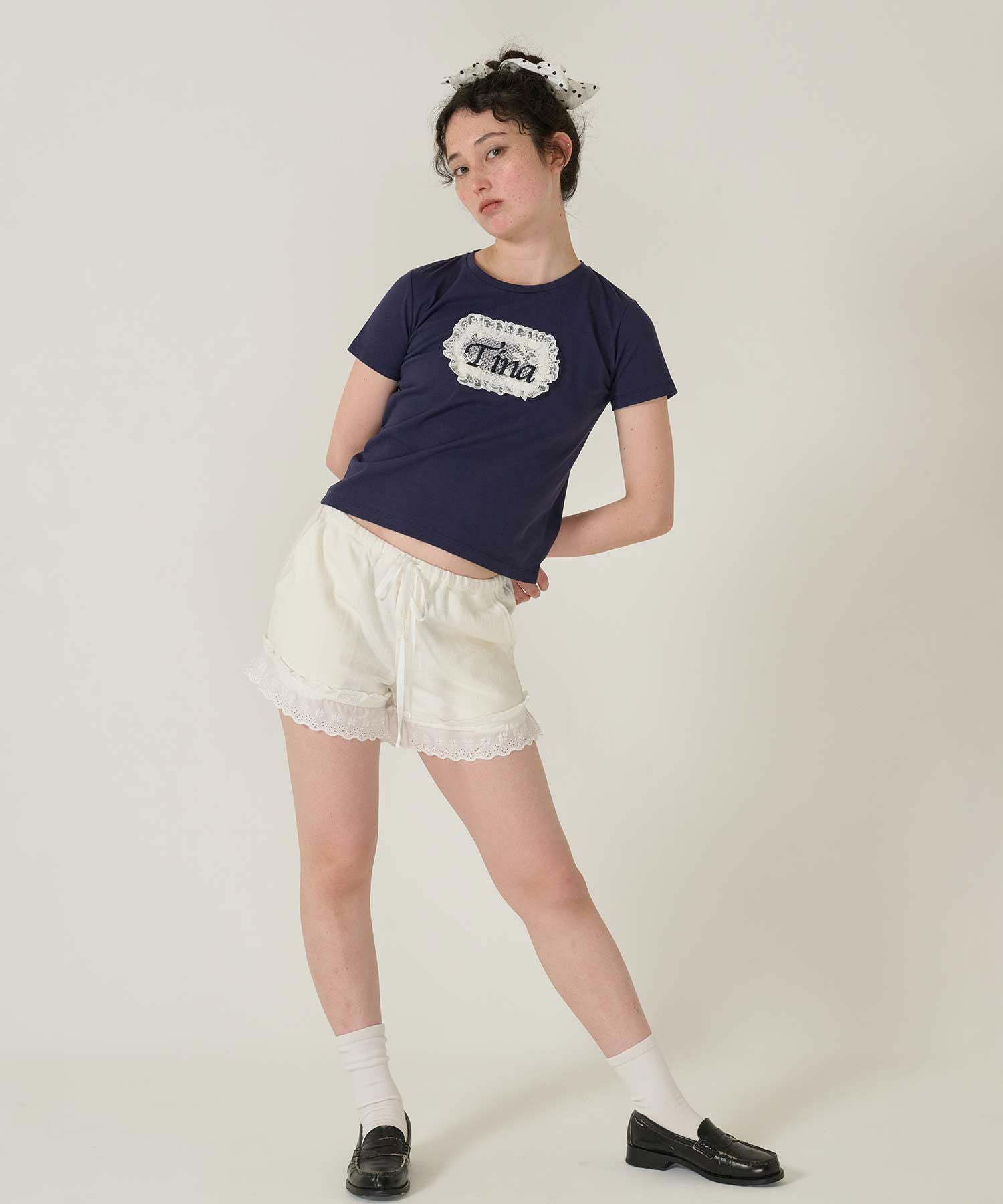 6/下旬頃発送予定！Tina刺繍 コンパクトTシャツ TINA：JOJUN 全3色