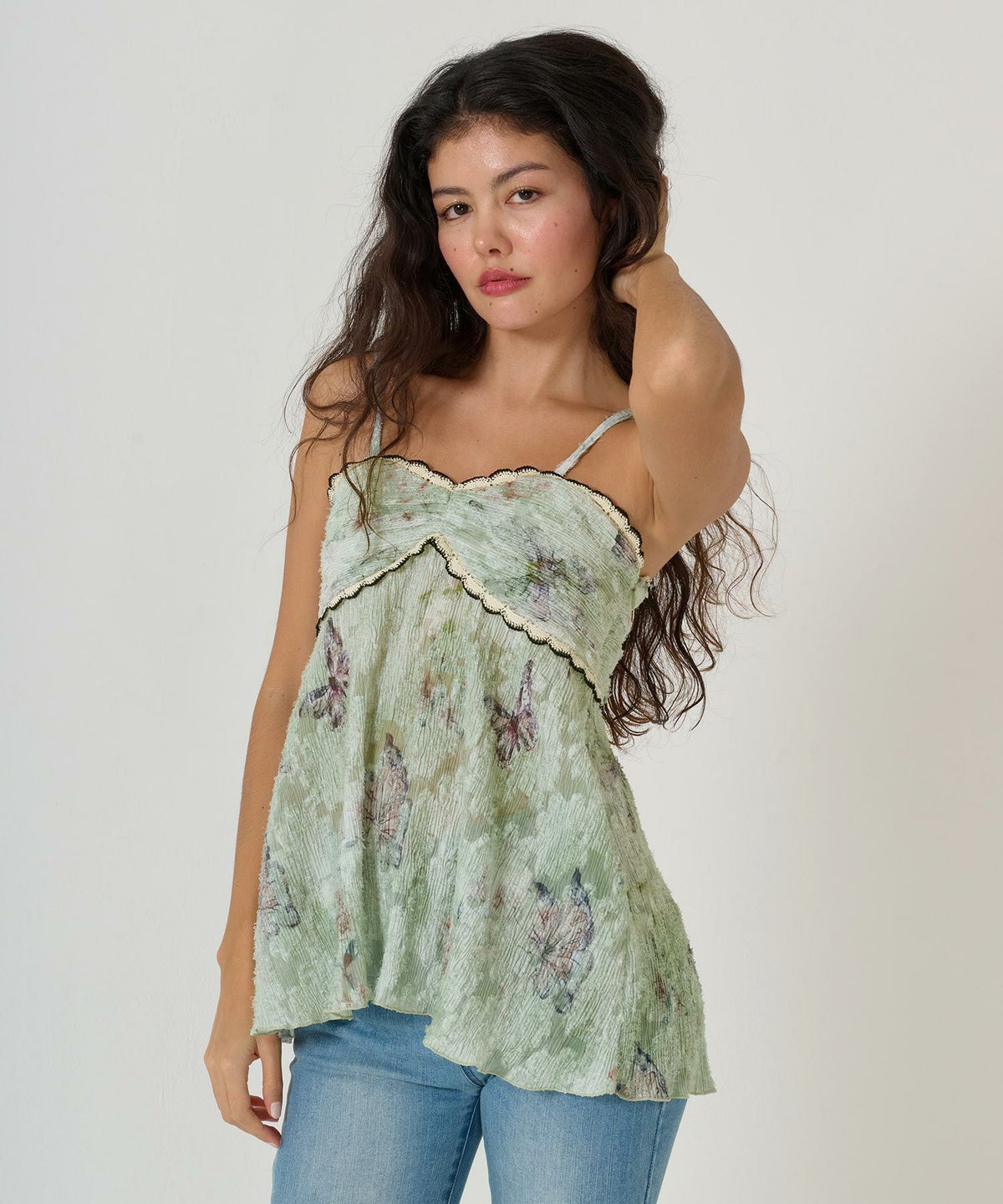 チュニック/ビンテージライク/バタフライ/トップス