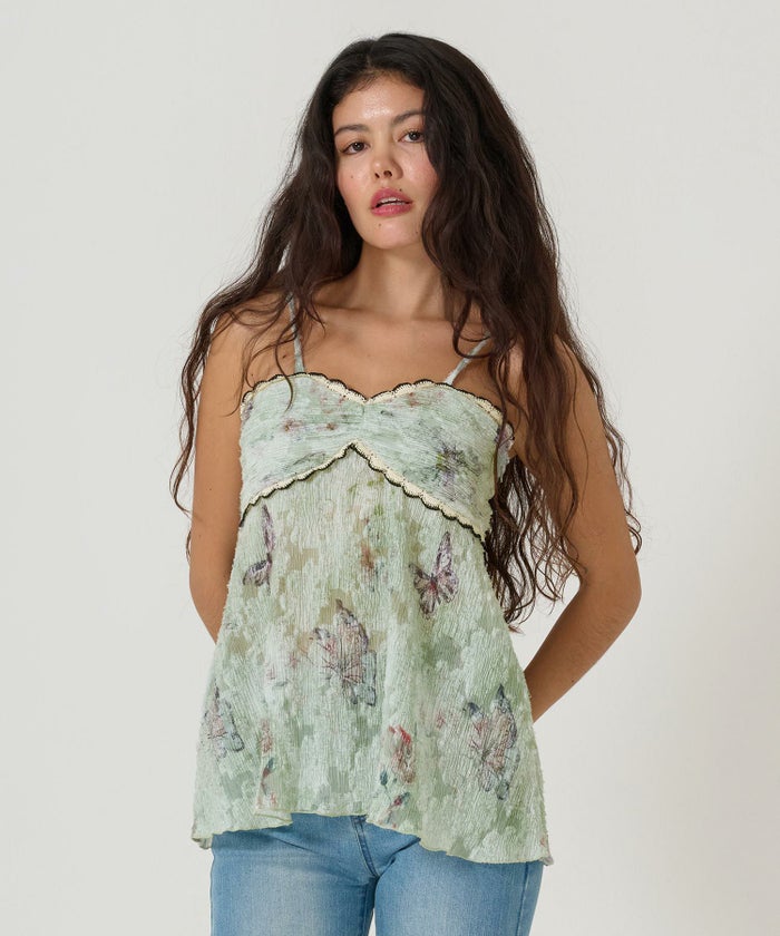 チュニック/ビンテージライク/バタフライ/トップス