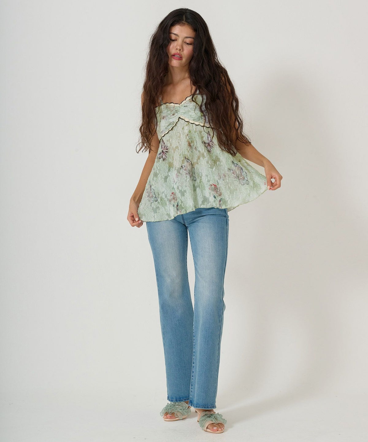 チュニック/ビンテージライク/バタフライ/トップス