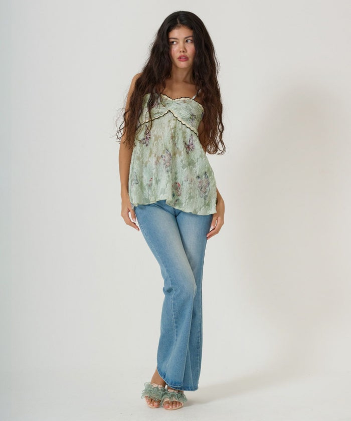 チュニック/ビンテージライク/バタフライ/トップス