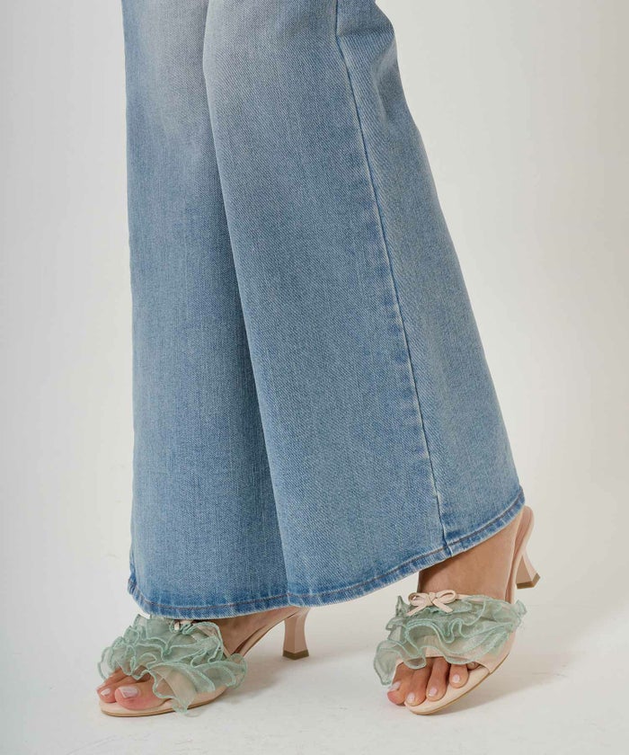 ボトムス/デニム/フレアパンツ/レース