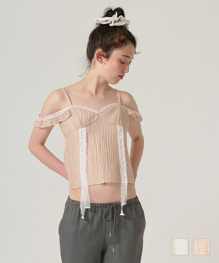 トップス/シアー/透け感/キャミソール