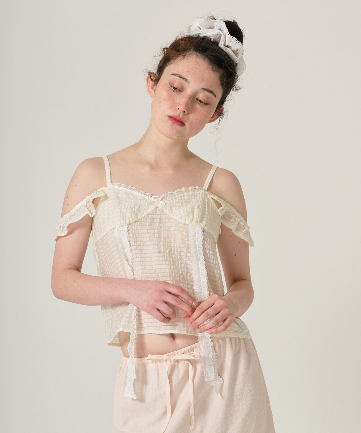 トップス/シアー/透け感/キャミソール