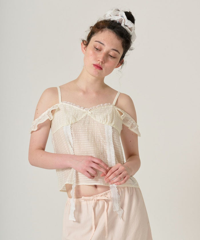 トップス/シアー/透け感/キャミソール