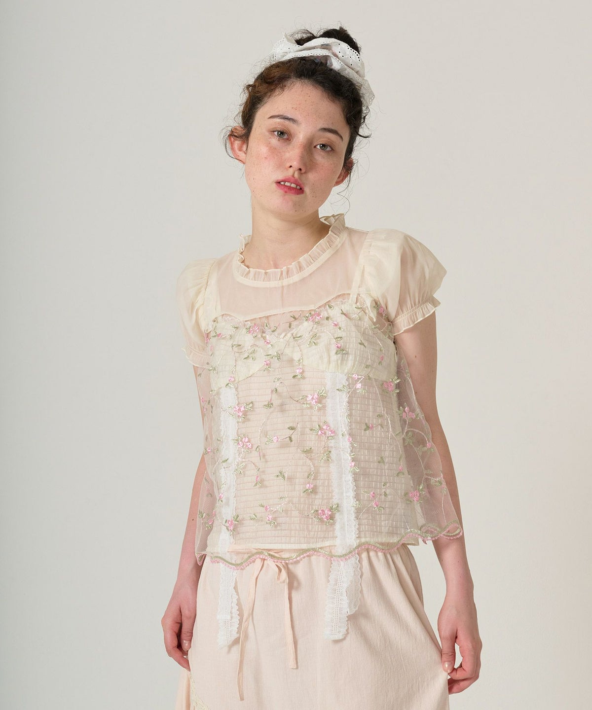 トップス/シアー/透け感/キャミソール