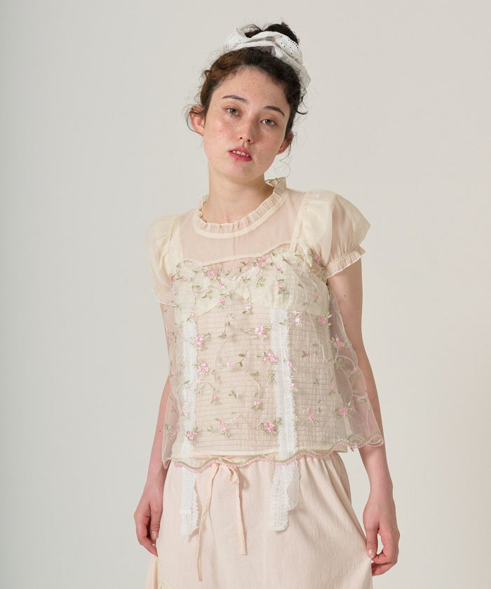 トップス/シアー/透け感/キャミソール