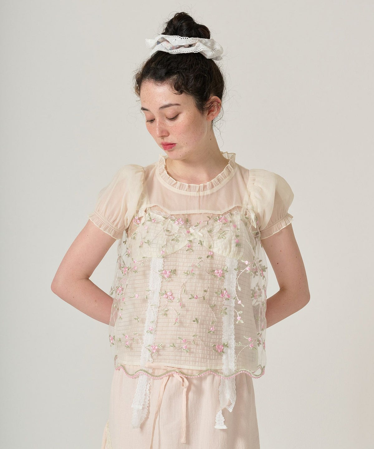 トップス/シアー/透け感/キャミソール