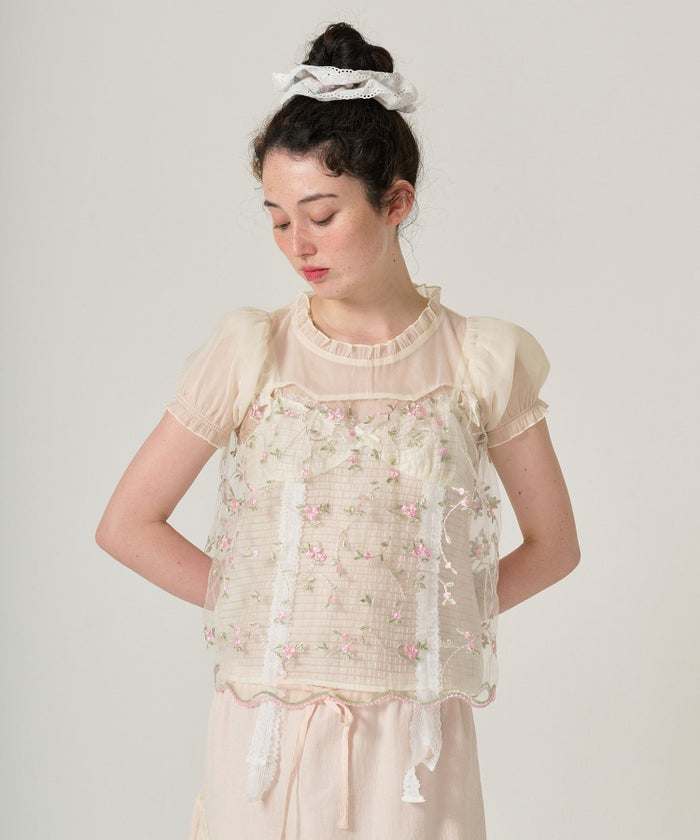 トップス/シアー/透け感/キャミソール