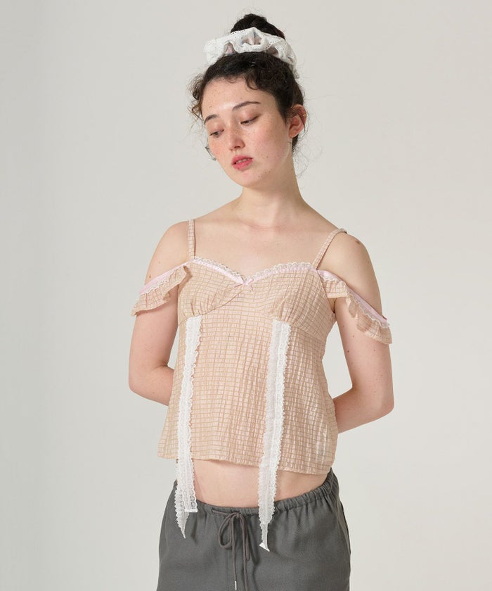 トップス/シアー/透け感/キャミソール