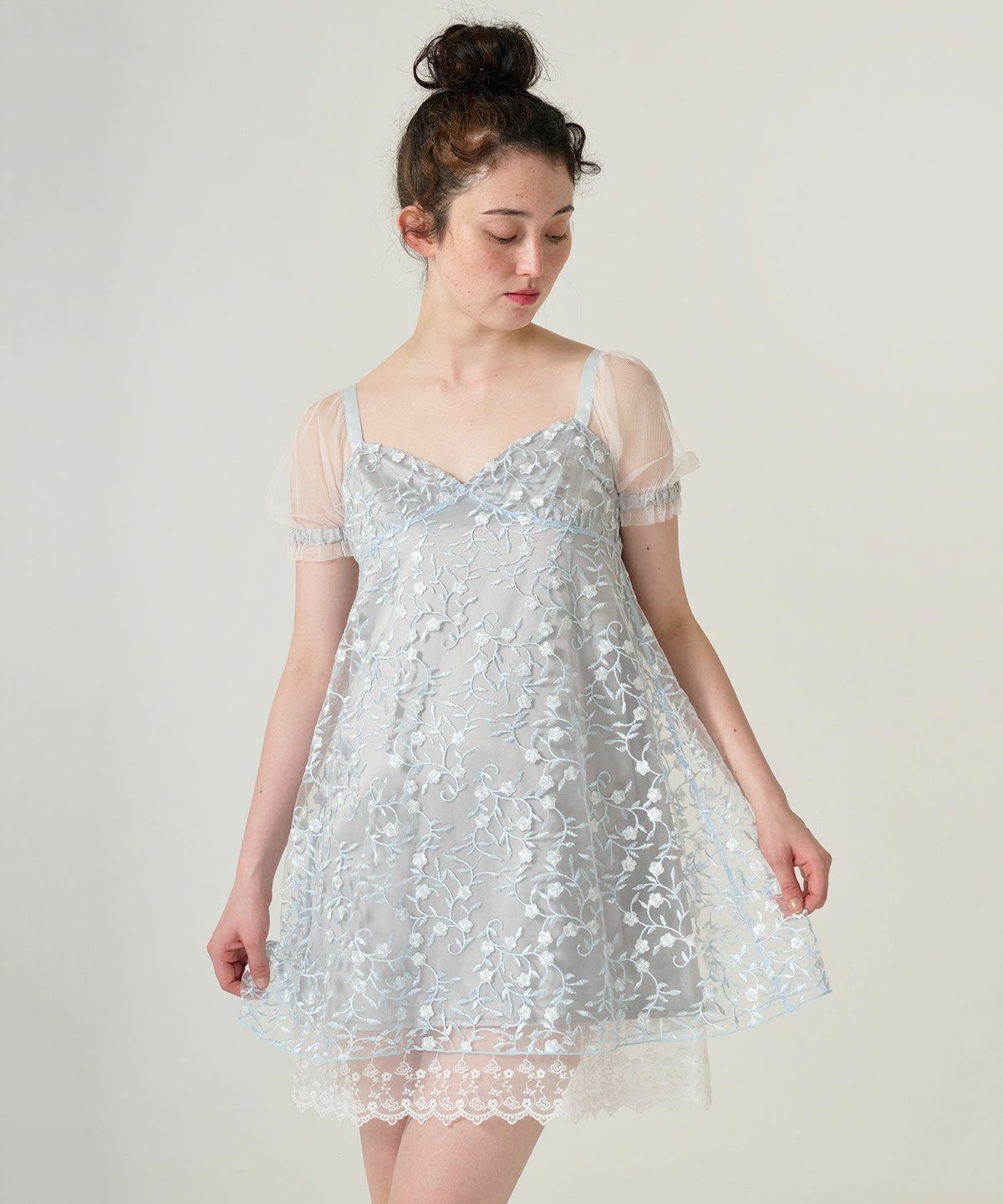 ワンピース/ドレス/チュール/花柄/レース