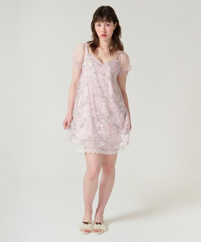 ワンピース/ドレス/チュール/花柄/レース