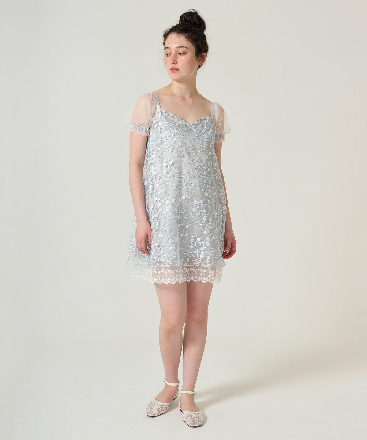 ワンピース/ドレス/チュール/花柄/レース